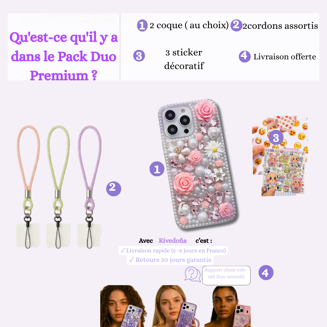 Coque iPhone Roses de Cristal - Rivedoña