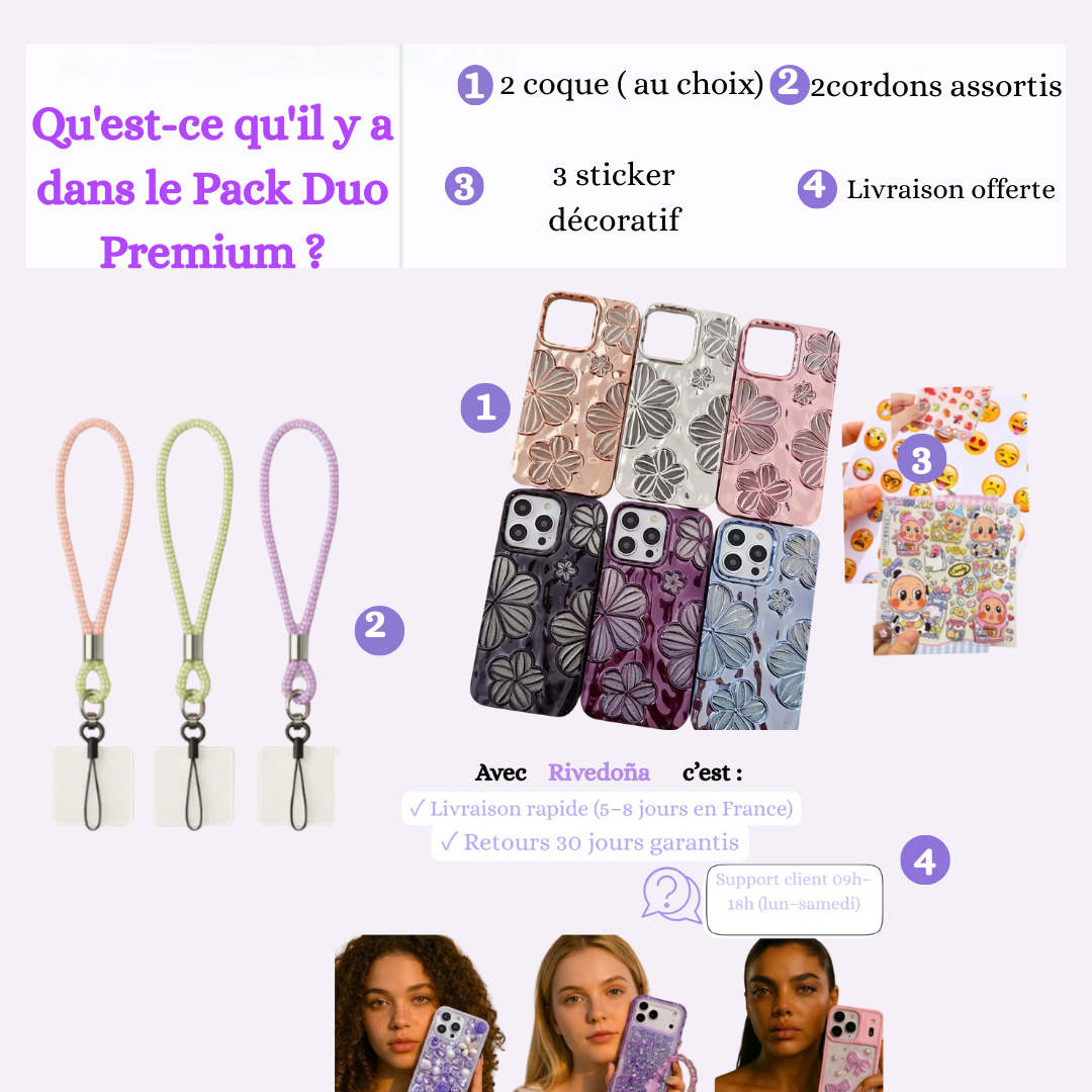 Coque iPhone bouquet floral chic - Rivedoña