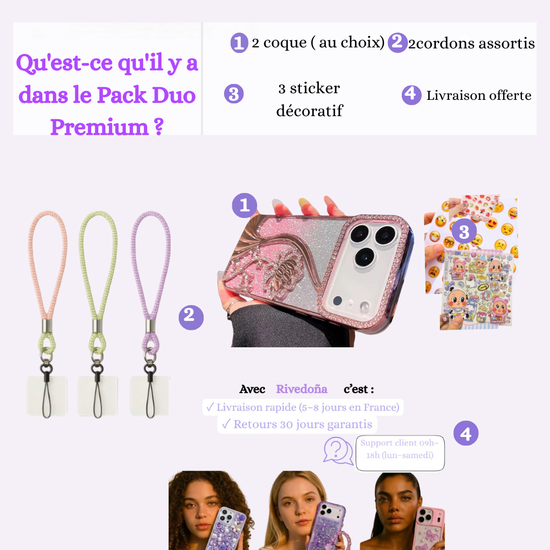 Coque iPhone fleur doré glamour - Rivedoña