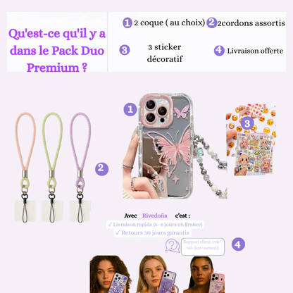 Coque iPhone grand papillon rose - Rivedoña