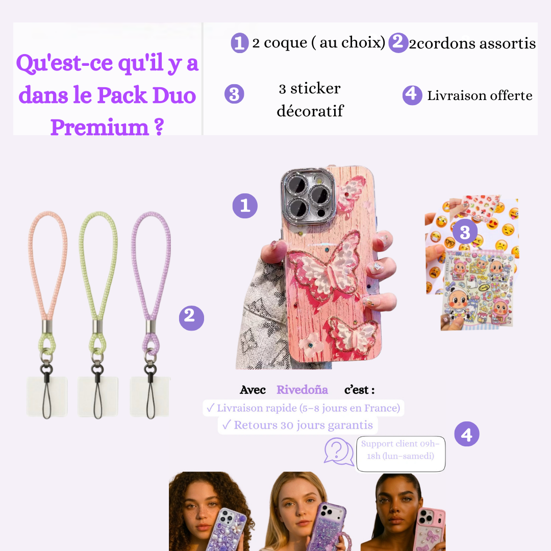 Coque iPhone fleurs 3D pastel - Rivedoña