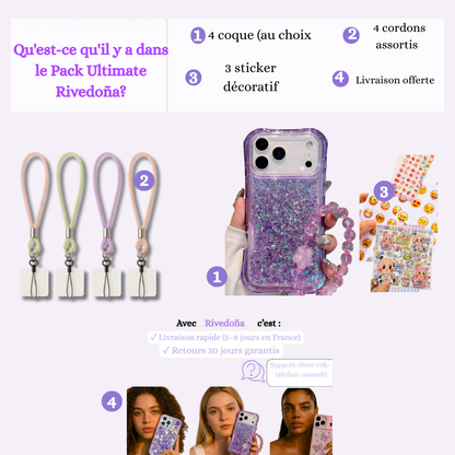 Coque iPhone paillettes lilas dream - Rivedoña