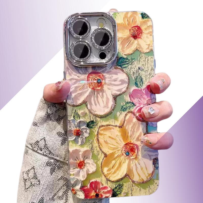 Coque iPhone fleurs 3D pastel - Rivedoña