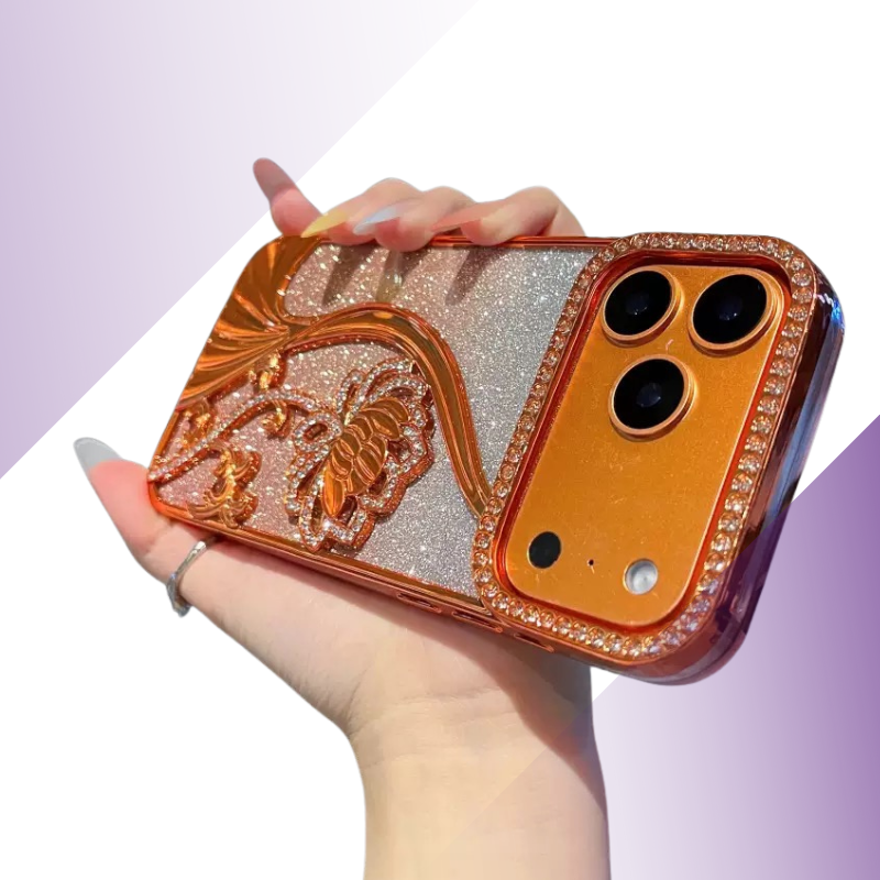 Coque iPhone fleur doré glamour - Rivedoña