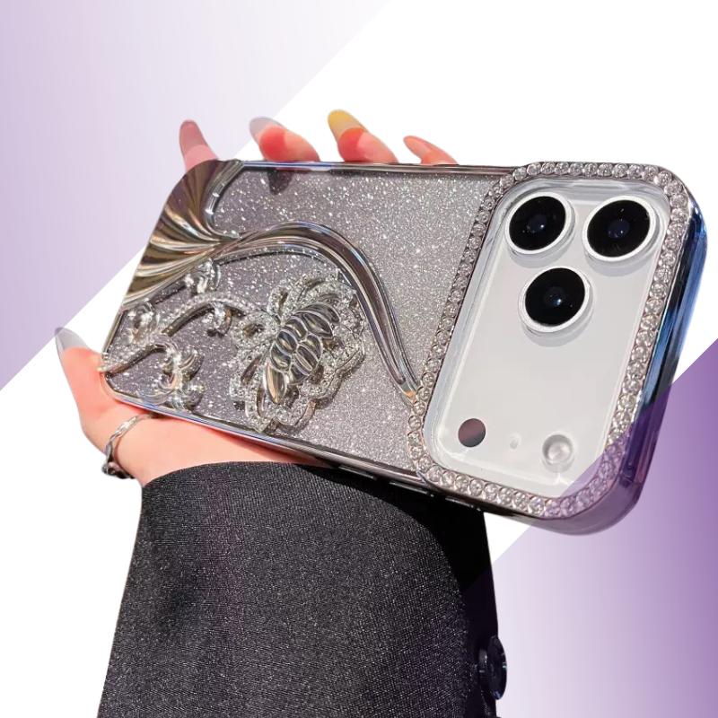 Coque iPhone fleur doré glamour - Rivedoña