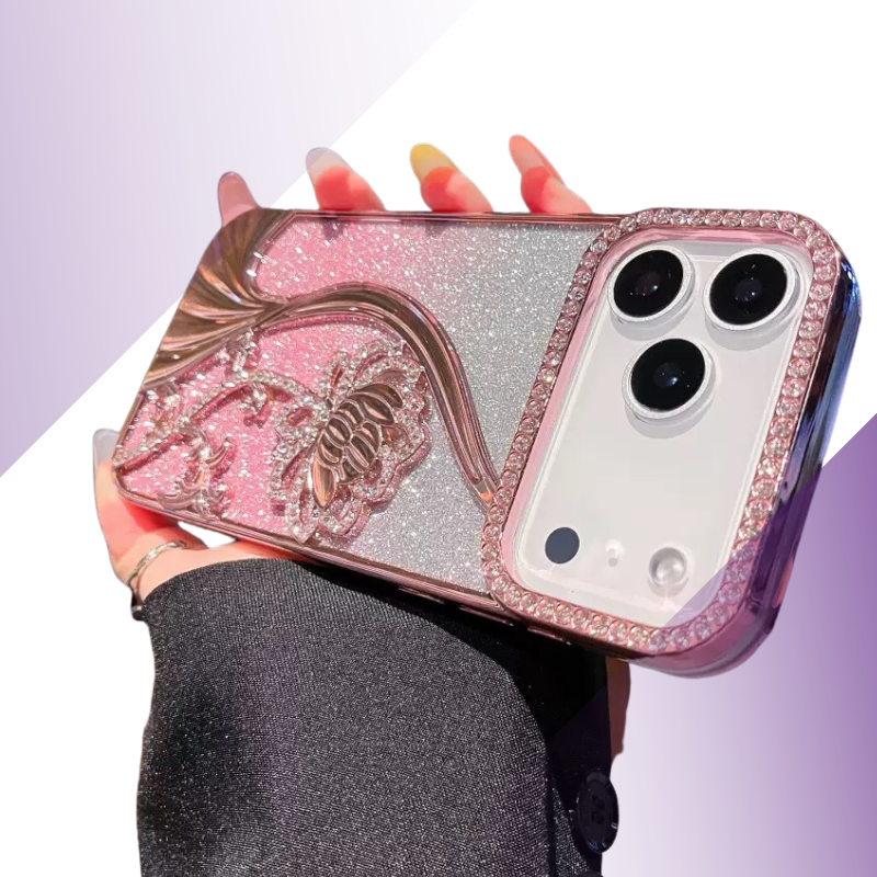 Coque iPhone fleur doré glamour - Rivedoña