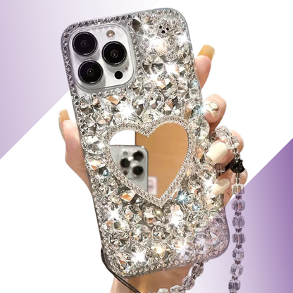Coque iPhone cœur miroir étoilé - Rivedoña