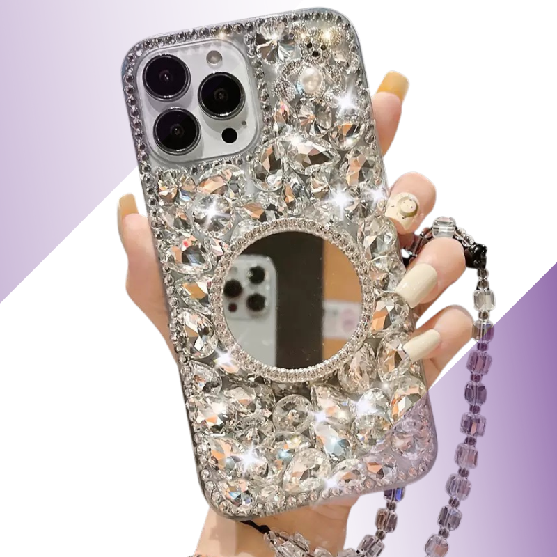Coque iPhone cœur miroir étoilé - Rivedoña