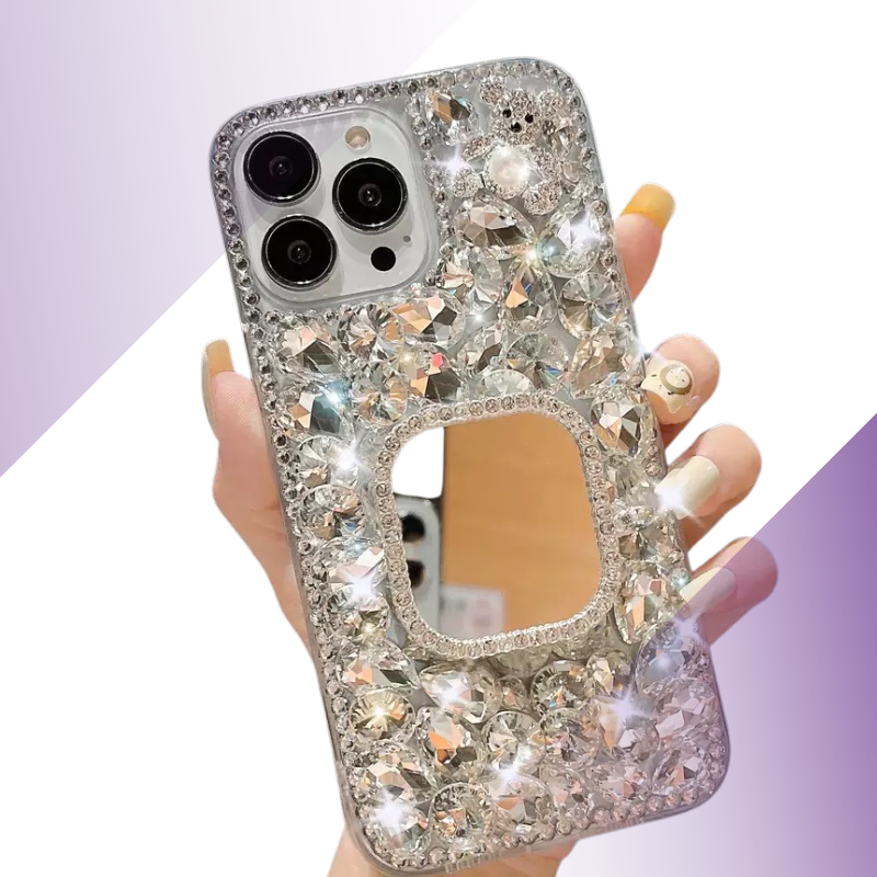 Coque iPhone cœur miroir étoilé - Rivedoña