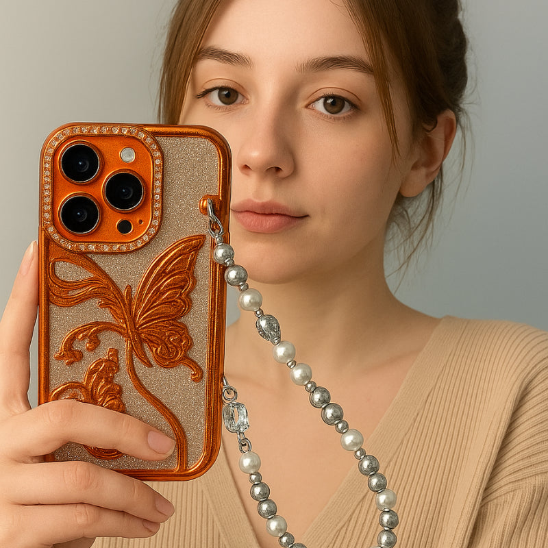 Coque iPhone fleur doré glamour - Rivedoña