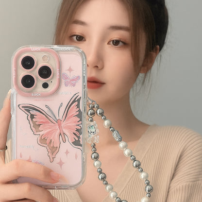 Coque iPhone grand papillon rose - Rivedoña