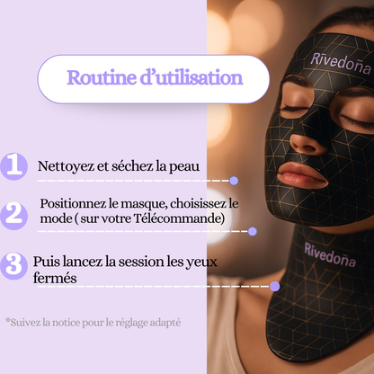 masque led visage — LED 7 modes réglables — hommes et femmes — Rivedoña
