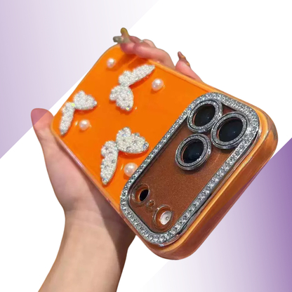 Coque iPhone papillons luxe perlé - Rivedoña