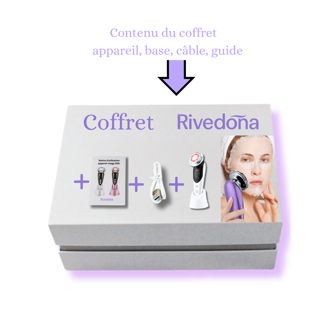 Coffret Rivedoña : appareil EMS, base, câble, guide
