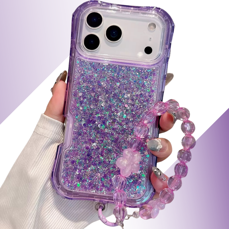 Coque iPhone paillettes lilas dream - Rivedoña