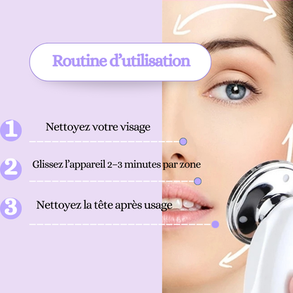 Routine en 3 étapes : nettoyer, glisser 2–3 min par zone, nettoyer la tête