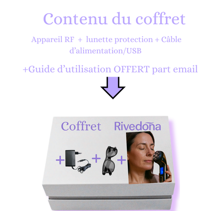 Coffret RF Rivedoña avec appareil, câble et guide
