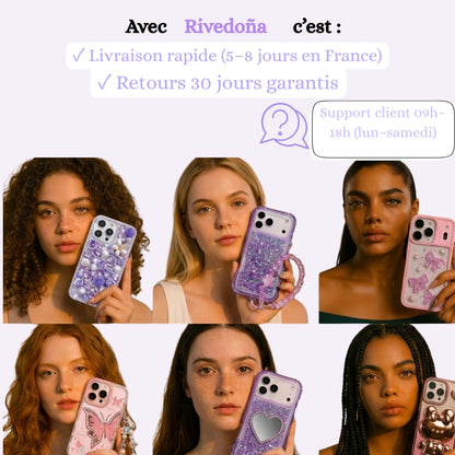 Coque iPhone fleurs 3D pastel - Rivedoña