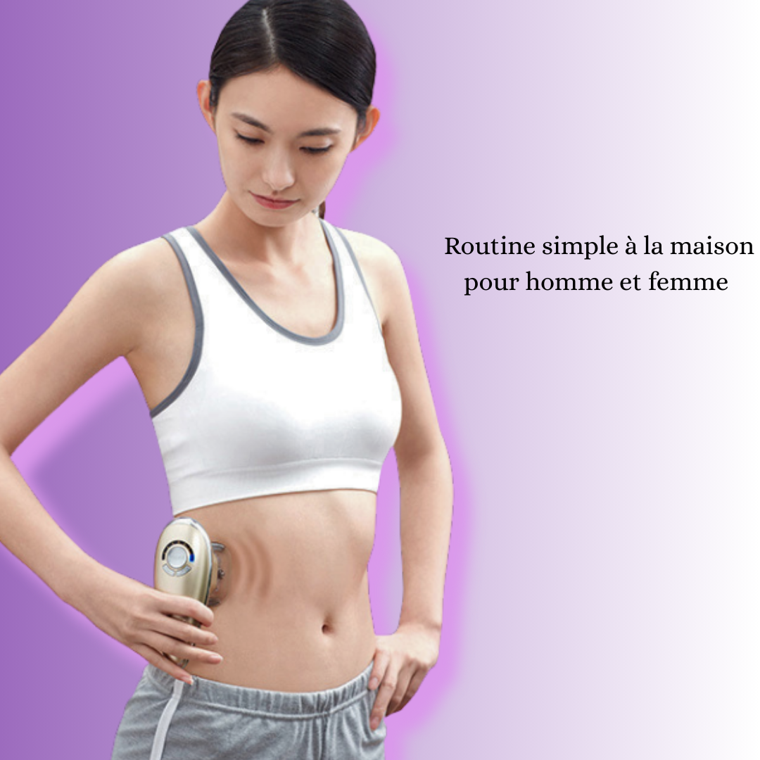 Utilisation à la maison d’un rouleau de massage électrique sur la peau
