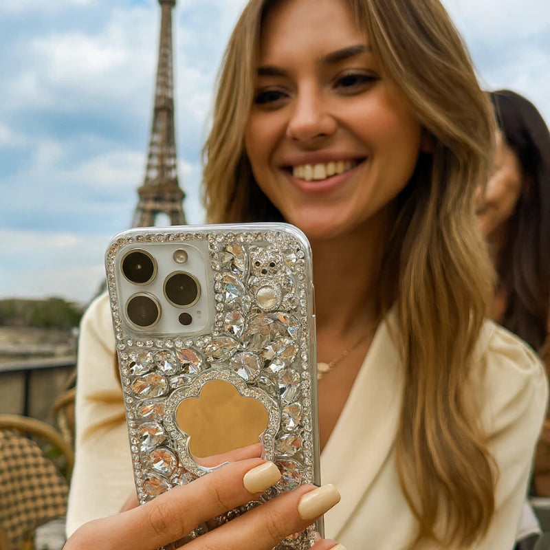 Coque iPhone cœur miroir étoilé - Rivedoña