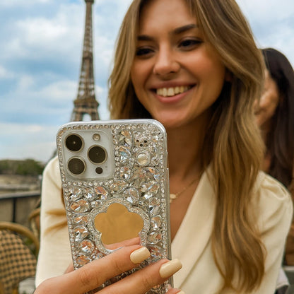 Coque iPhone cœur miroir étoilé - Rivedoña