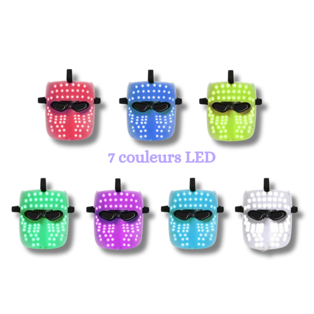 Aperçu des sept couleurs du masque LED

