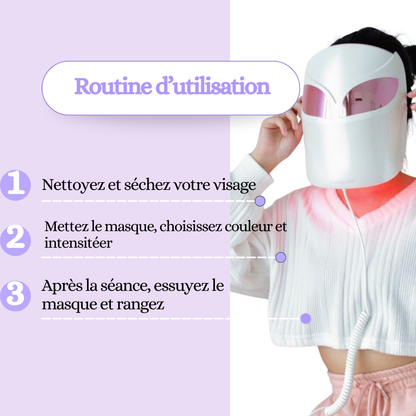 Routine en 3 étapes : nettoyer, choisir couleur & intensité, essuyer et ranger

