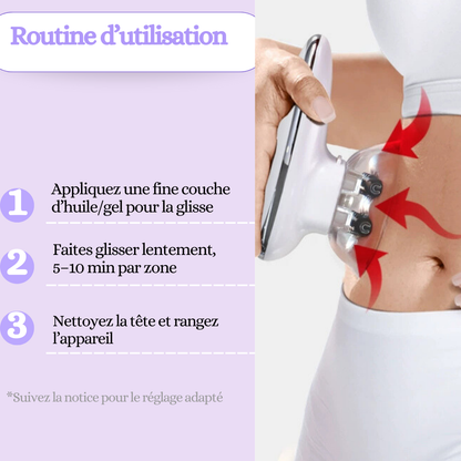 Routine en 3 étapes pour utiliser le rouleau de massage électrique